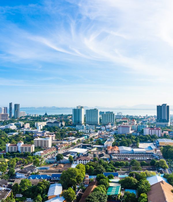 pattaya chonburi thailand 28 may 2019 beautiful landscape cityscape pattaya city is popular destination thailand with white cloud blue sky scaled